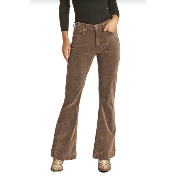Rock & Roll Denim Size 29 Corduroy High Rise Trouser Jeans Brown - Picture 1 of 7